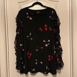 Alfani women’s pull over blouse with ruffled sleeves